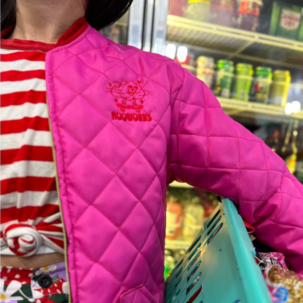 Nooworks Vibrant Pink Bomber Jacket - Picture 4 of 10